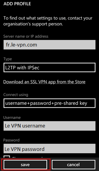 vpn for windows phones