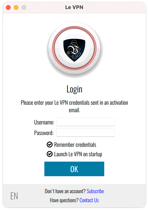 Le VPN login on macOS